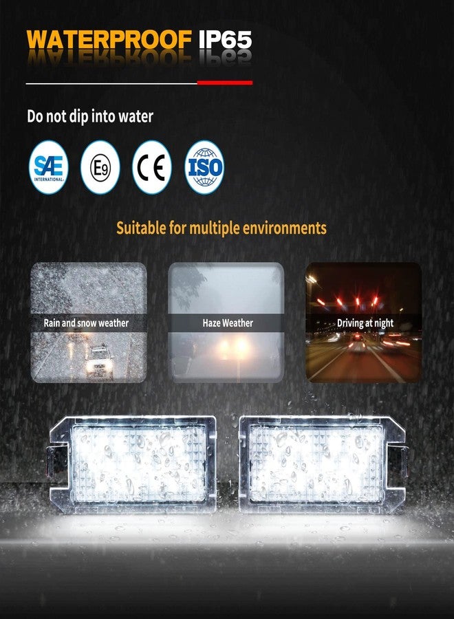 Gempro مصباح لوحة ترخيص LED من Gempro لسيارات فيات 500، دودج فايبر، جيب جراند شيروكي، كومباس، باتريوت، مجموعة مصباح لوحة الترخيص الخلفي (قطعتان) - Image 3